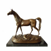 Animal Bronze Sculpture Single Horse Craft Deco Brass Statue Tpal-247